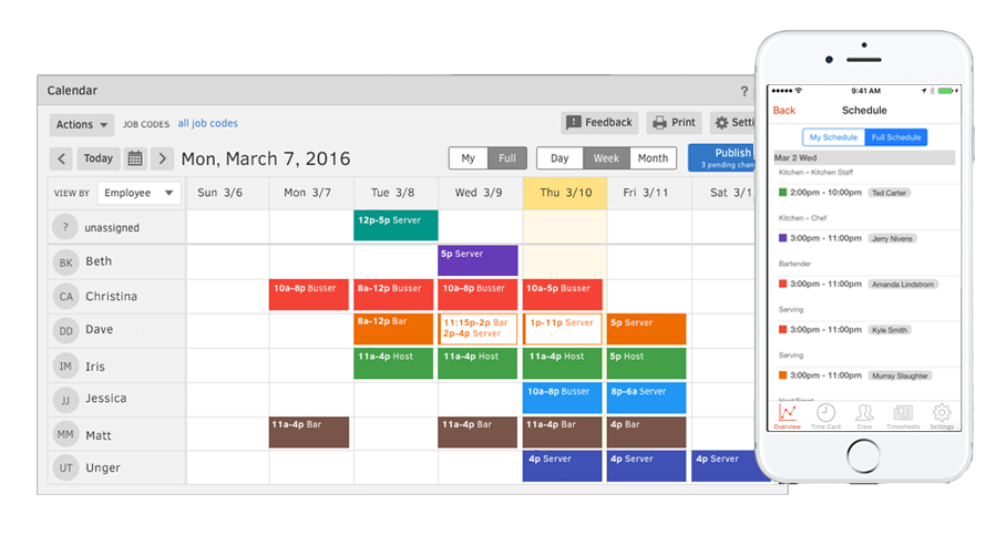 calendar on mobile - TSheets - Time tracking built for QuickBooks