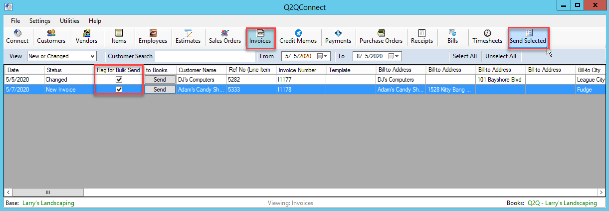 Q2QConnect Syncing Invoices