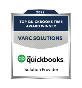 2022 Top QuickBooks Time Award Winner VARC SOLUTIONS Badge
